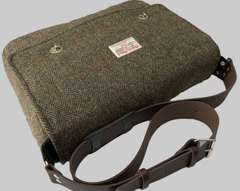 16" Messenger Bag in  Harris Tweed and other fabrics -  for Laptop, Tablet, etc.
