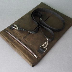 MacBook Air 11 or 13 Minimal bag with shoulder strap - waxed cotton