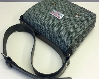 iPad Mini - Slim Messenger Satchel - Harris Tweed with leather strap