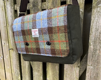 iPad Pro 10.5", 12.9" or 11" Messenger Bag with Macleod Tartan Harris Tweed