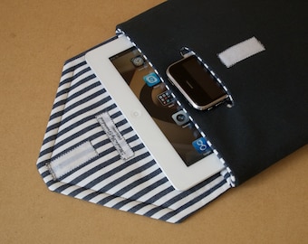 iPad case with padded fabric cover and iPhone pouch
