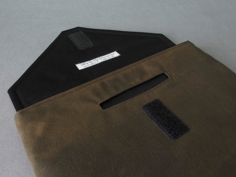 MacBook Air 11 or 13 Minimal bag with shoulder strap waxed cotton image 5