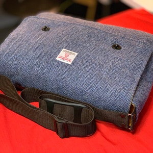 Sac messager 16 pouces en Harris Tweed et autres tissus - pour ordinateur portable, tablette, etc.