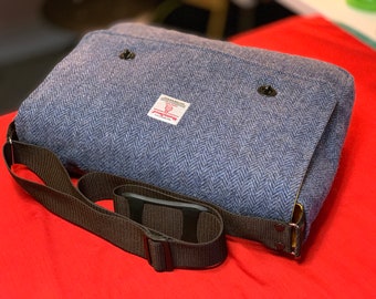 16" Messenger Bag in  Harris Tweed and other fabrics -  for Laptop, Tablet, etc.