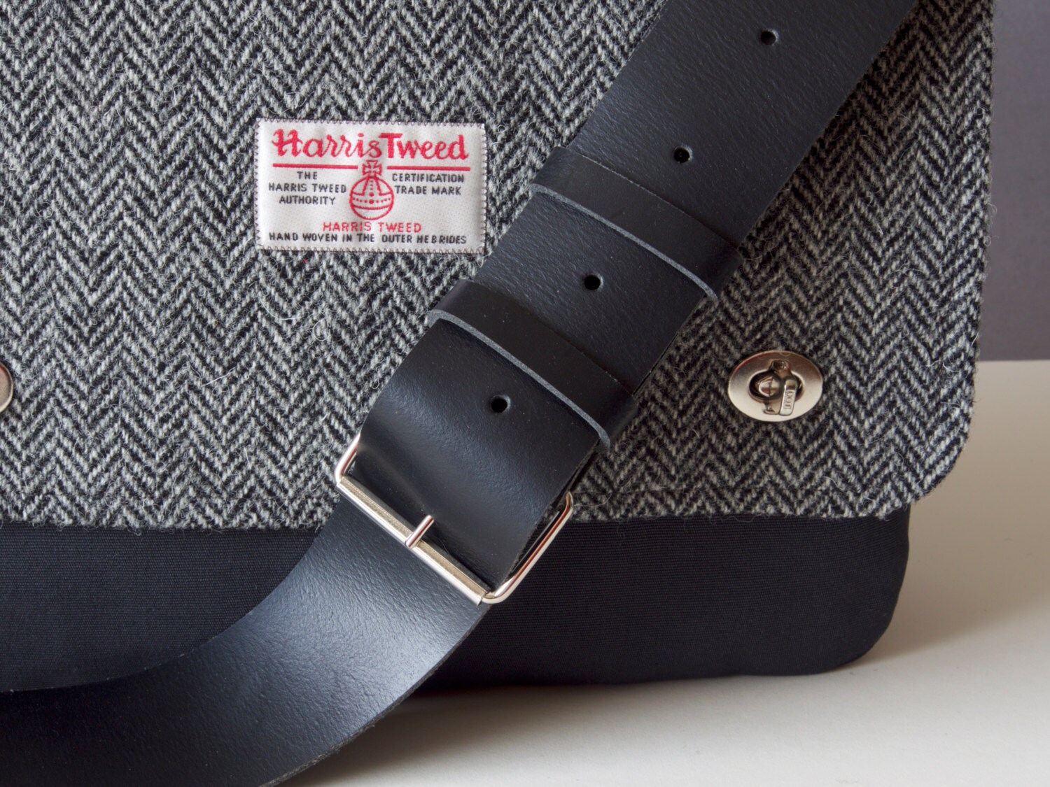 Messenger Bag With Shoulder Strap Tweed and Cotton Satchel Etsy