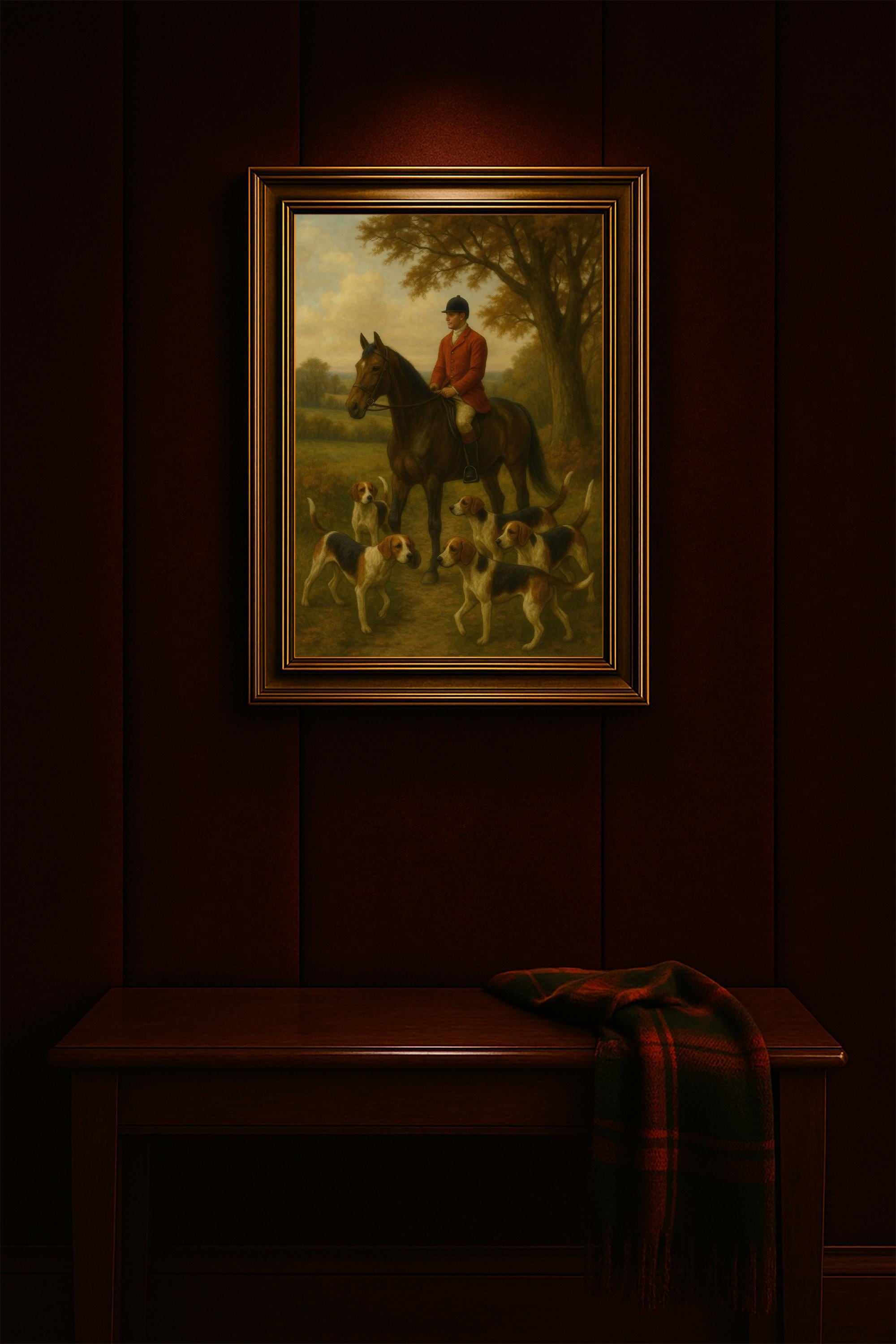 Vintage Fox Hunt Art Print | English Equestrian Scene (printed