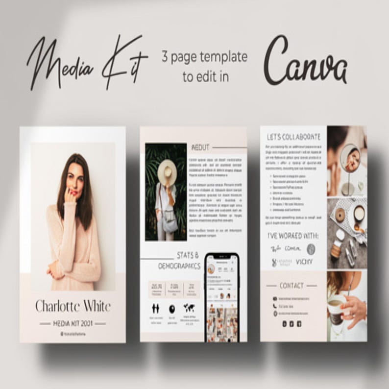 Professional Media Kit Canva Template | Modern Influencer Press Kit ...