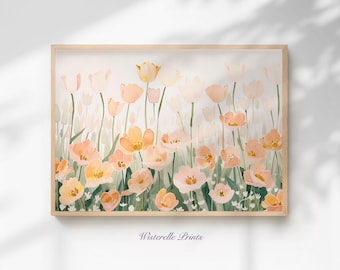 Pastel Poppy California Print: Cozy Meadow Pastel Art  (Digital Download)
