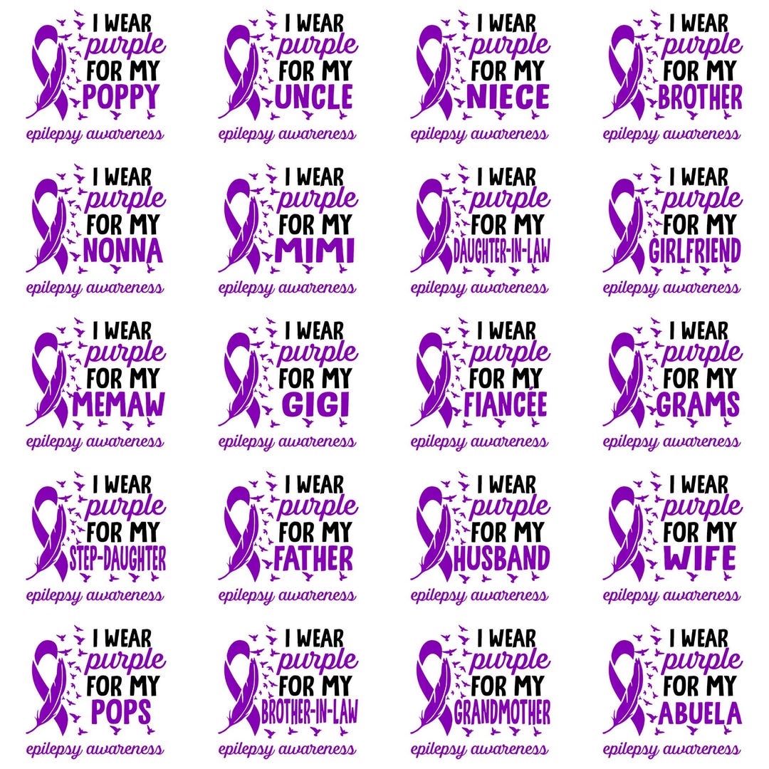 Purple Ribbon Family Epilepsy Awareness Design - Funny Sarcastic I Wear ...