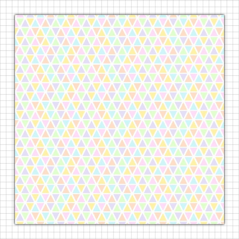 Pastel Digital Paper Pack, Triangles, Stripes, Polka Dots, Chevrons, Purple, Pink, Blue, Yellow, Green, Digital Scrapbook Paper image 4
