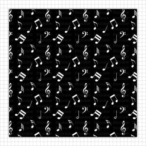 Music Digital Scrapbooking Paper, Black and White Digital Paper, Music Note Digital Paper, Instant Download, Commercial Use image 2