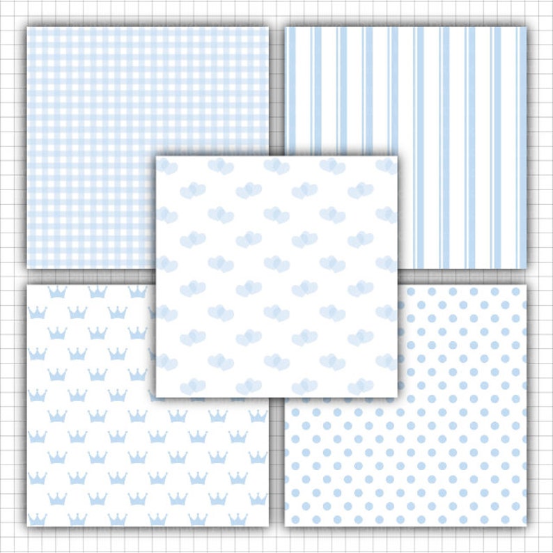 Baby Boy Digital Paper Baby Blue Scrapbooking Paper Etsy