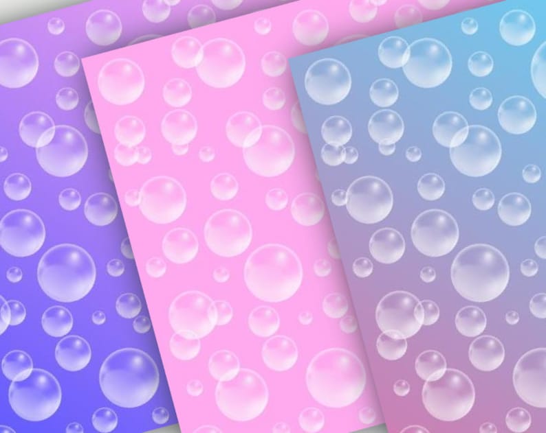 Bubbles Digital Scrapbooking Paper Bubbles Digital Paper Rainbow Scrapbook Paper Instant Download Commercial Use CU image 4