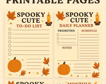 Spooky Halloween Planner Set | Printable Organizer (PDF + PNG A4 Size)