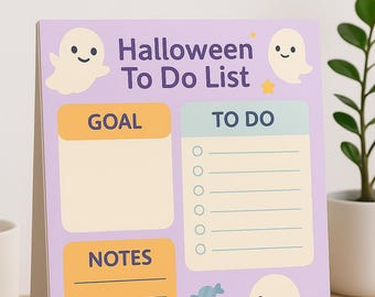 Ghost Halloween To-Do List | Kawaii Planner (Digital Download A4/US Letter Size)