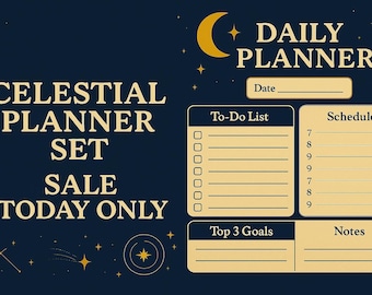 Printable Celestial Planner | Starry Night Theme | PDF PNG