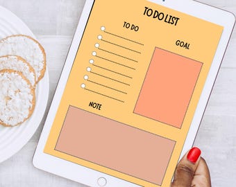 Printable To Do List | Daily Planner with Goals & Notes | A4 PDF PNG | Instant Download