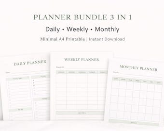 Minimalistischer Planer Bundle | A4 in A4 (digitaler Download)
