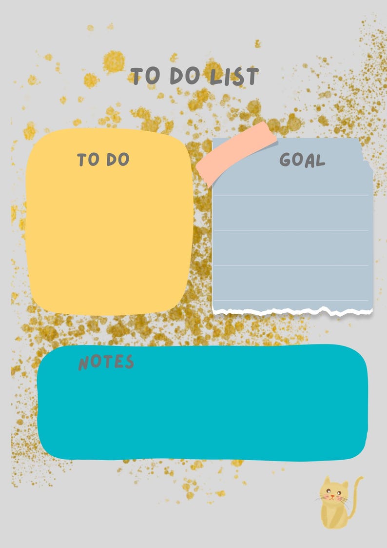Cat Theme to Do List | Printable Planner (PDF + PNG) - Etsy