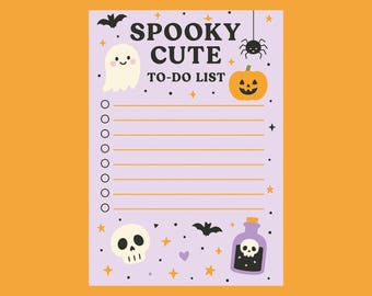 Pastel Halloween To-Do List | Spooky Planner (PDF, PNG A4 Template