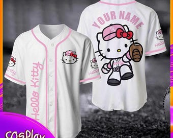 Personalized Hellokitty Baseball Jersey Shirt, Hellokitty Lover Baseball Jersey, Hellokitty Fan Baseball Shirt, Hellokitty Jersey Shirt
