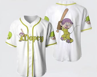 Personalized Dopey Dwarf Baseball Jersey Shirt, Dopey Dwarf Lover Baseball Jersey, Dopey Dwarf Fan Baseball Shirt, Jersey Shirt