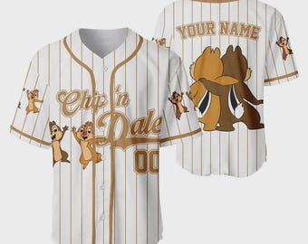 Personalized Chip N Dale Rescue Rangers Couple Chipmunks Baseball Jersey Shirtt, Baseball Jersey, Dwarf Fan Baseball Shirt