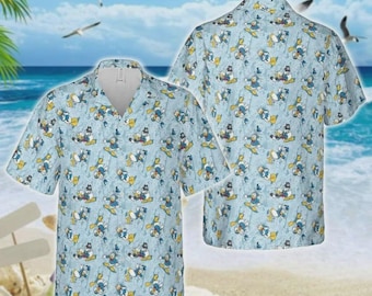 Disney Donald Duck Summer Vibe Tropical Hawaiian Shirt, Donald Duck Lover Shirt, Short Sleeve Button Down Shirt Outfit, Summer Beach Shirt