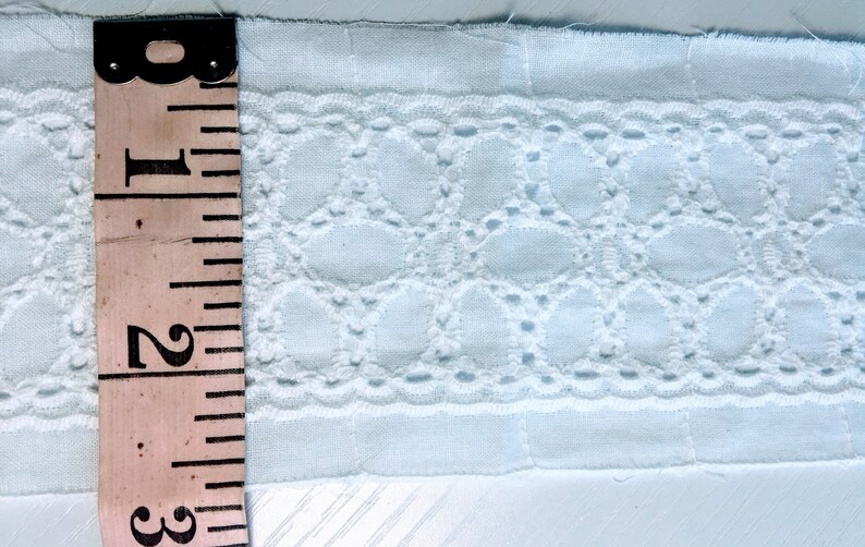 Cotton Swiss embroidered insertion lace trim white by the yard Etsy