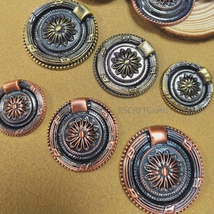Antique Copper Bronze Drop Drawer Knob Zinc Alloy Drop Dresser Pull Vintage Furniture Hardware