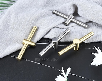 Solid Brass Drawer Pulls Brushed Nickel Cabinet Knobs Gold Door Handles Cupboard Kitchen Hardware