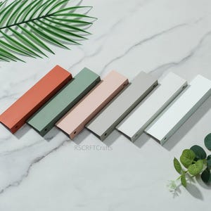 Modern Invisible drawer pulls:Gray White Green Pink Cabinet pulls,Concealed Embedded Handles