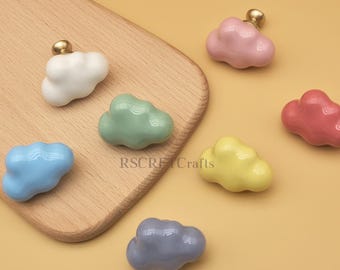 Cloud Ceramic Drawer Knobs for Kids,Colorful Ceramic Cabinet Pull,Nursery Room Home Decor
