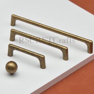 Aged Bronze Drawer Handles: Zinc Alloy Antique Cabinet knob and Pull, Retro Kitchen Hardware