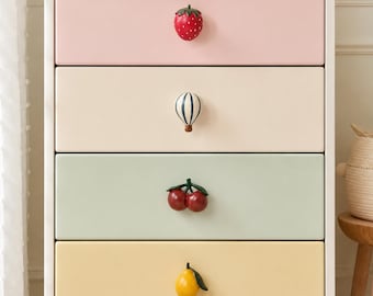 Handmade Resin Fruit Knobs: Lemon, Strawberry, Cherry Cabinet Drawer Pulls,Home Decor Hardware 1PC