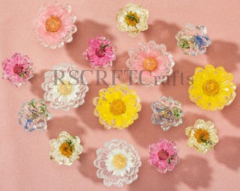 Bunte Blumen Knäufe: Weiß Blau Rosa Schubladenknöpfe, Mini-Harz-Schrankknopf