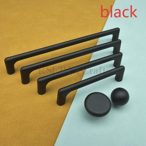 Puxadores de gaveta em liga de zinco dourado escovado, puxadores de cozinha nórdicos em níquel escovado e preto.