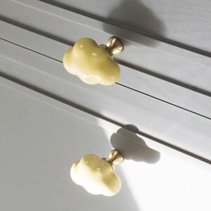 Ceramiczne gałki do szuflad w kształcie chmurek dla dzieci, kolorowe ceramiczne uchwyty do szafek, wystrój pokoju dziecięcego zdjęcie 8