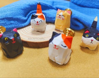Perillas de cajón de gato coloridas, tiradores de madera con forma de animal para armario, tocador, puerta de armario, decoración del hogar