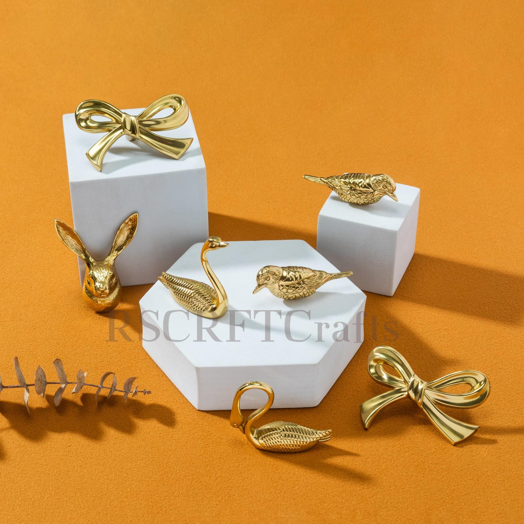 Gold Bow Knobs for Dresser - Etsy