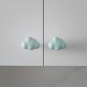 Ceramiczne gałki do szuflad w kształcie chmurek dla dzieci, kolorowe ceramiczne uchwyty do szafek, wystrój pokoju dziecięcego zdjęcie 5