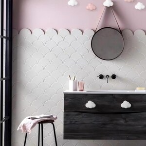 Ceramiczne gałki do szuflad w kształcie chmurek dla dzieci, kolorowe ceramiczne uchwyty do szafek, wystrój pokoju dziecięcego zdjęcie 7