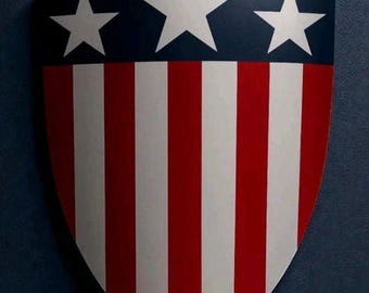 Ręcznie robiona dekoracja ścienna z patriotyczną tarczą – flaga USA, sztuka amerykańska z haczykami