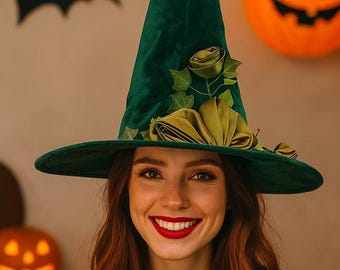 Handmade Green Witch Hat: Wizard of Oz Cosplay Costume