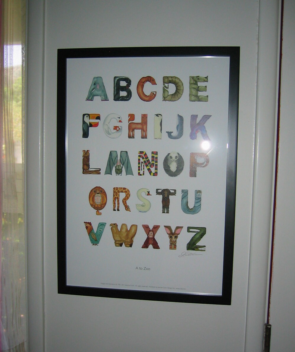 A to Zoo Animal Alphabet Letters Poster 14 X 20 - Etsy