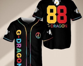 G-dragon Yellow Baseball Jersey, Fanmade Merch, Fan Merch, Concert