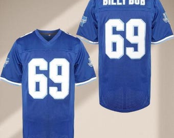 Men's Billy Bob #69 Texas Football Jersey Blue Color Stitched Size S-5XL, V-neck Short Sleeve Rugby Shirt