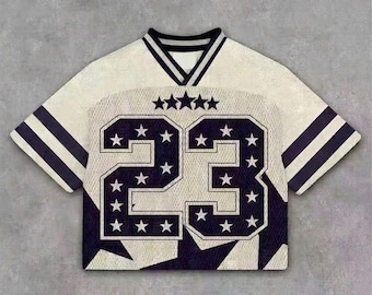 Custom Number 23 Crop Top Jersey, Personalized Sports Crop Shirt, Vintage Star Football Jersey, Custom Name Team Top