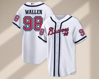 Braves 98 Baseball Jersey – Classic Team Button-Up Shirt, Vintage Sport Fan Apparel