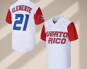 Roberto Clemente 21 Puerto Rico White Baseball Jersey, Gift for Thanksgiving, Christmas, New Year